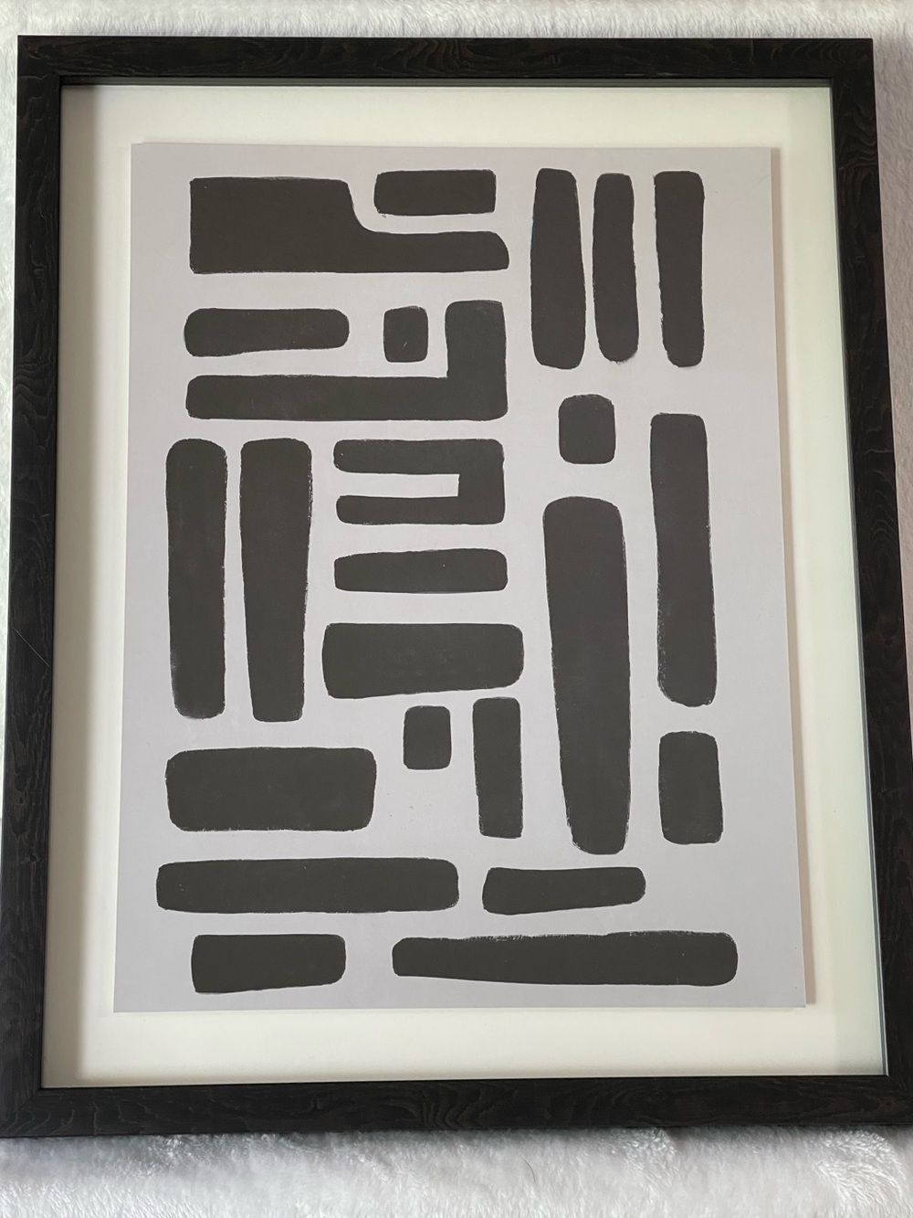 Minimalist line, art framed 3-D black and white